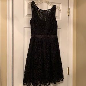 Aiden Mattix Black Lace Sleeveless Short Dress